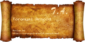 Toronyai Arnold névjegykártya