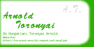 arnold toronyai business card